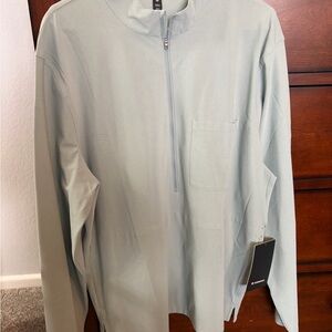 Lululemon Athletica Light Gray/Green Zip-Up Jacket